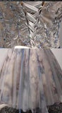 New Arrival V Neck Homecoming Dresses Off the Shoulder Lace Short Prom Dress Party