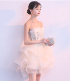 Fashion Ball Gown Asymmetric High Low Tulle Mini Length Homecoming Dresses Prom Dress