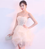 Fashion Ball Gown Asymmetric High Low Tulle Mini Length Homecoming Dresses Prom Dress
