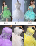 Fashion Ball Gown Asymmetric High Low Tulle Mini Length Homecoming Dresses Prom Dress