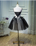 Spaghetti Straps Black Tulle Ball Gown Homecoming Dresses Short Prom Dress Party