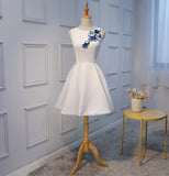 A Line Princess Appliques Sleeveless Homecoming Dresses Graduation Prom Dress
