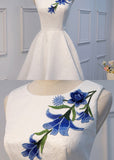 A Line Princess Appliques Sleeveless Homecoming Dresses Graduation Prom Dress