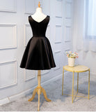 Fashion V Neck Off the Shoulder Sleeveless Black Homecoming Dresses Short Prom Dress