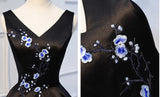 Fashion V Neck Off the Shoulder Sleeveless Black Homecoming Dresses Short Prom Dress