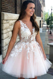 V Neck Lace See Through White Short Homecoming Dresses Off the Shoulder Hoco Prom Dress
