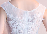 Front Short Long Back See Through White Lace Prom Dresses Graduation Homecoming Dress