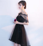 New Arrival 2 Pieces Black Front Short Long Back Homecoming Dresses Graduation Prom Dress