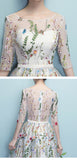 New Arrival Colorized Embroidery Lace Half Sleeves Knee Length Homecoming Dresses Prom Dress LD1266