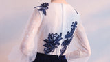 New Arrival Long Sleeves White Lace Tea Length Homecoming Dresses Graduation Prom Dress