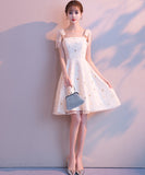 New Arrival A Line Princess Straps Bow Sequin Cheap Short Homecoming Dresses Prom Dress