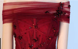 New Arrival Front Short Long Back Burgundy Hand Flowers Homecoming Dresses,Short Prom Dress