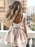 High Neck Open Back Long Sleeves Lace Homecoming Dresses Short Prom Hoco Dress For Party