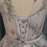 New Arrival A Line Grey Lace Knee Length Cheap Prom Dress Homecoming Dresses For Party