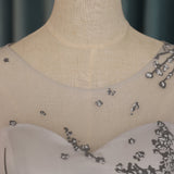 New Arrival A Line Grey Lace Knee Length Cheap Prom Dress Homecoming Dresses For Party