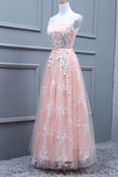 Fashion A Line White Lace Pink High Quality Long Prom Dresses Evening Graduation Dress Party