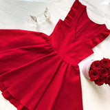 A Line Princess Red Mini Homecoming Dresses Graduation Dress For Party
