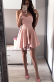 Fashion Strapless Pink High Low Prom Homecoming Dresses Short Graduation Dress Party