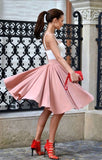 Charming A Line White Pink Knee Length Homecoming Dresses Cheap Prom Hoco Dress