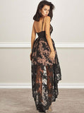 Front Short Long Back Black Lace V Neck Homecoming Dresses Prom Graduation Dress