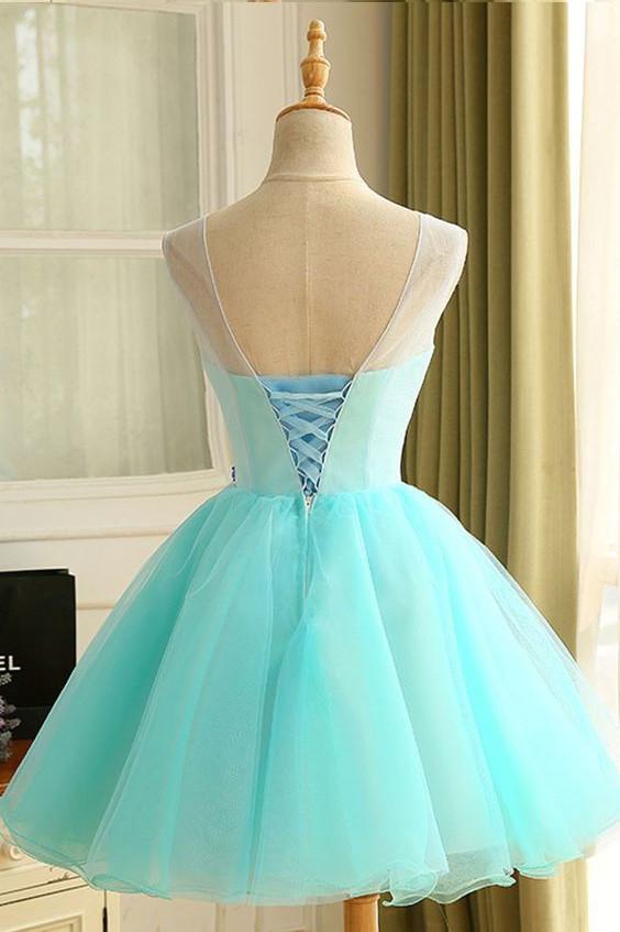 Charming Appliques Mint Homecoming Dresses Mini Length Cute Gowns Cheap Prom Hoco Dress