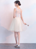 Charming A Line Lace Appliques Homecoming Dresses Tulle Short Prom Graduation Dress