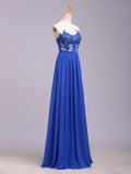 A Line Strapless Blue Lace Appliques Real Picture Long Prom Dresses Evening Dress Gowns