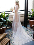 Long Sleeves Ivory Lace Cathedral Train Fashion Wedding Dresses Bridal Dress