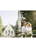 Open Back Half Sleeves A Line Ivory Lace Outside Wedding Dresses Bridal Gown Dress