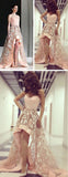 New Arrival Pink Lace Front Short Long Back Hi/Lo Prom Dresses Evening Graduation Dress