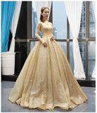 New Design Shiny Sequin Ball Gown Straps Prom Dresses Evening Quinceanera Dress