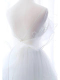 Ball Gown Sweet 16 White Lace Appliques Empire Waist Wedding Prom Dresses Formal Dress