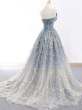Gold Lace  Ball Gown Long Wedding Prom Dresses Quinceanera Formal Dress