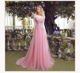 Charming A Line Off the Shoulder Lace Appliques Long Prom Dresses Formal Evening Dress