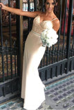 Spaghetti Straps Lace Mermaid Long Ivory Beaded Prom Dresses Formal Evening Dress