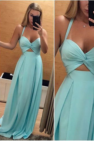 Fashion A Line Halter Sweetheart Neckline Long Prom Dress Formal Evening Fancy Dresses