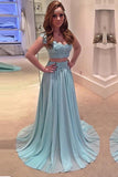 2 Pieces Cap Sleeves Lace Appliques Chiffon Long Prom Dresses