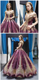 Luxurious Cap Sleeves Sequin Ball Gown Long Prom Dress Formal Quinceanera Dresses