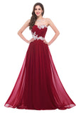 Ruffles Sweetheart Burgundy Chiffon White Lace Party Gowns Prom Dresses