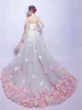 New Arrival Front Short Long Back High Low 3D Flower Prom Dresses Formal Evening Dress