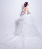 Chic Off the Shoulder High Low Front Short Long Back White Beach Wedding Dresses Bridal Dress