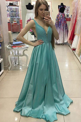 Off the Shoulder Deep V Neck Princess Long Evening Party Dress Prom Dresses