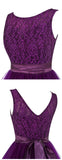 Purple Off the Shoulder Lace Short Charming Homecoming Dresses Cocktail Dresses