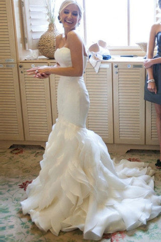 Tiered High Low Hot Sales Mermaid Style Bridal Gowns Wedding Dresses