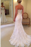 Lace Mermaid New Sweetheart Wedding Dresses Bridal Gowns With Buttons