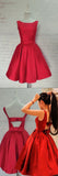 Backless Red Simple Off the Shoulder Prom Dresses Short Homecoming Dress