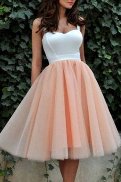 Pale Pink New White Short Prom Gowns Homecoming Dresses Party Dress
