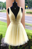 Chic Deep V Neck Open Back Light Blue Sequin Short Prom Dress Homecoming Dresses Hoco Gowns LD3015