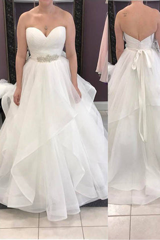 Tiered High Quaity New Elegant Sweetheart Wedding Dresses Bridal Gowns