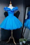 Charming Princess Ball Gown Light Blue Cute 16 Sweet Dress Short Prom Homecoming Dresses LD3045